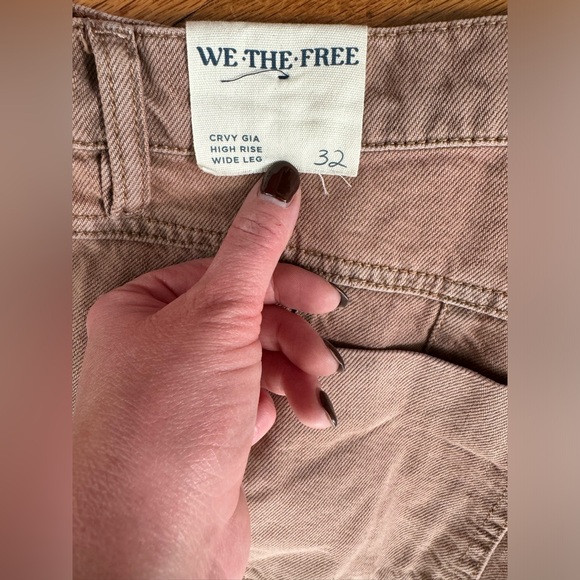 NWT Free People We the Free Brown Crvy Gia High Rise Wide Leg Size 32 - Picture 7 of 11